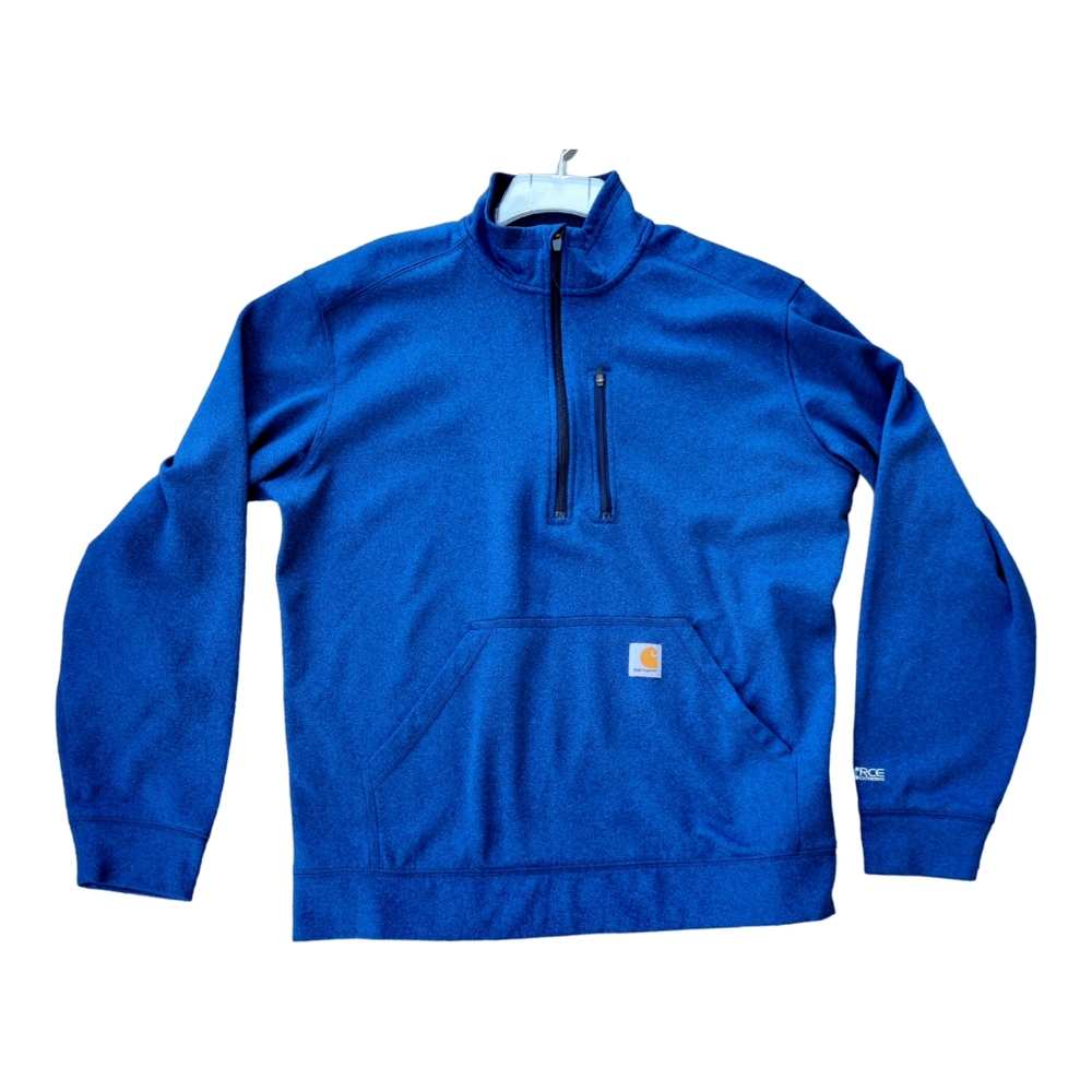 Carhartt Sweatshirt Quarter zip Pullover Size Large Mens blue